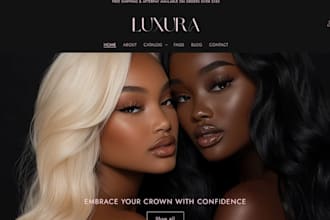 build hair extension store wig store and  hair shopify store beauty store