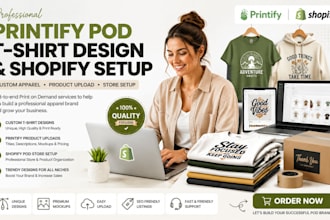 do printify t shirt design shopify pod apparel upload expert store setup