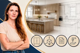kitchen cabinet cad, 3d modeling, manufacturing drawings, cnc design services