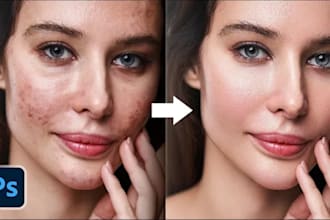 do skin retouching high end face photo, beauty image editing