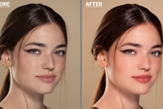 do skin retouching high end face photo, beauty image editing