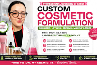 formulate cosmetics products lotions beauty creams or makeup as a chemistry