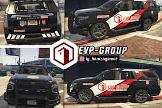 design custom fivem police, ems, fire, and sports car liveries