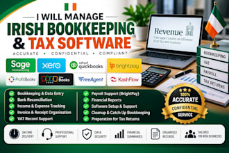 manage irish bookkeeping using sage, xero, quickbooks and brightpay
