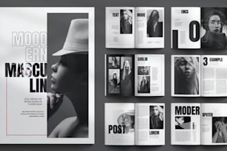 design editable products catalog for clothing fashion magazine layout lookbook
