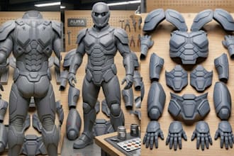 create custom 3d wearable armor 3d helmet printable stl model 3d armor printing