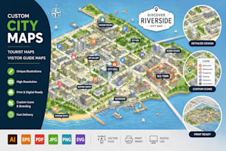 design custom city maps, tourist maps, and visitor guide maps