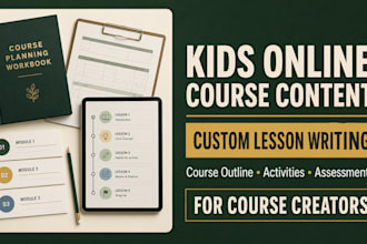 write online childrens course curriculum, lesson plans and preschool worksheet