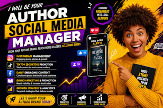be your author social media manager for book marketing and promotion