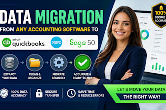 do data migration from any accounting software to quickbooks, xero, sage 50