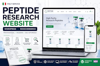 italy peptide website wordpress gdpr woocommerce online store batch coa sepa seo