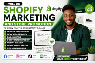 do shopify marketing, shopify store promotion, and ecommerce marketing