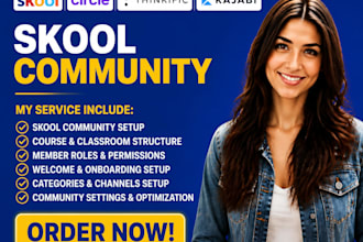 do skool community setup, community management, circle setup, member onboarding