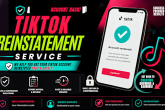 assist with tiktok account reinstatment and suspension