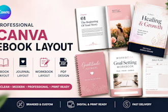 do canva ebook layout design, canva workbook design journal redesign PDF design