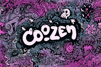 draw doodle art name or merch design