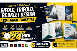 do premium corporate, booklet design bifold and trifold brochure