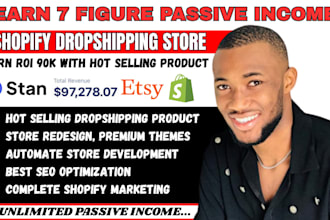 setup 7figure shopify digital product store, etsy shop, stan store digital store