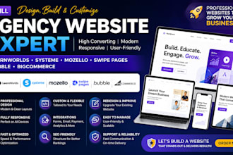 build  learnworlds systeme swipe pages bubble bigcommerce agency website