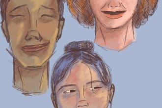 draw a cute sketch portrait