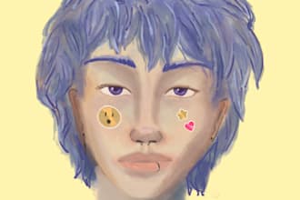 draw a cute sketch portrait