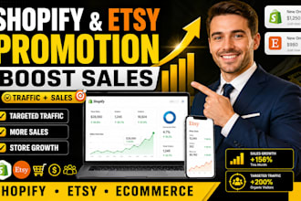 promote shopify store to boost shopify sales, etsy promotion for etsy sales