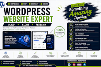 build, clone or redesign a professional wordpress website