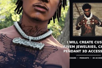 create custom fivem jewelries, chains, pendant 3d accesories