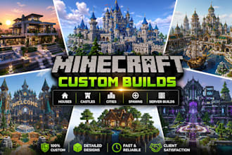 build custom mimecraft  houses, castles, spawns and server builds