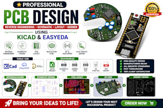 reverse engineer pcb,  recreate schematic, pcb  layout and gerber files in kicad