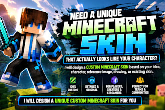 design a unique custom minecraft skin for you