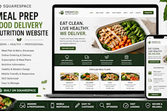design squarespace meal prep website food delivery website nutrition website
