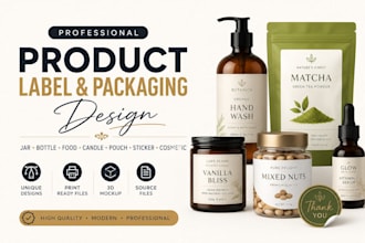do jar bottle food sticker pouch candle cosmetic product label packaging design