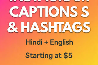 write viral instagram captions and hashtags in hindi and english