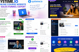 create systeme io online course website systeme io sales funnel expert