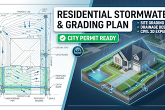 design residential stormwater drainage and grading plan for city permit