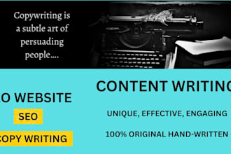perform copywriting, SEO content writing
