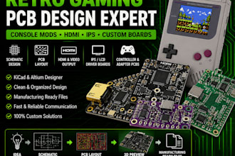 design custom retro gaming pcb, console mods, hdmi, ips and schematics