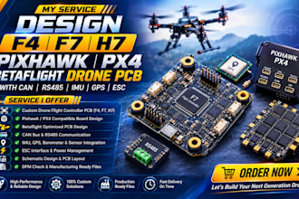 design f4 f7 h7 pixhawk px4 betaflight drone pcb with can rs485 imu gps esc