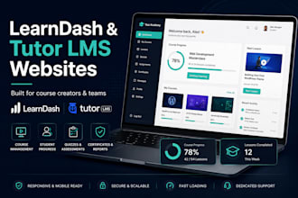 build a professional learndash or tutor lms wordpress learning management site