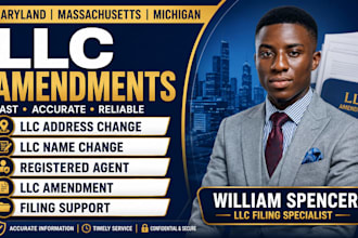 amend maryland massachusetts michigan llc address name or registered agent