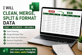 clean, merge, split and format your excel data