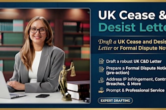 draft a UK cease and desist letter or formal dispute notice