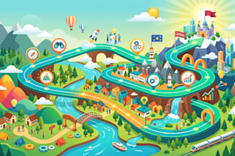design goal plan map, vision map, strategy map, business roadmap, millestone map