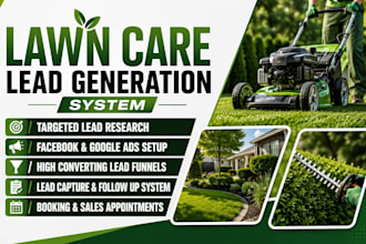 lawn care leads lawn landscaping gardening care ads lawn care website