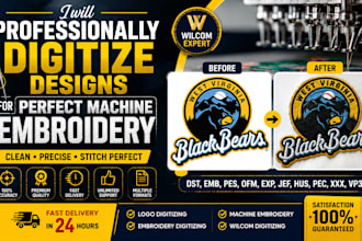 professionally digitize designs for perfect machine embroidery