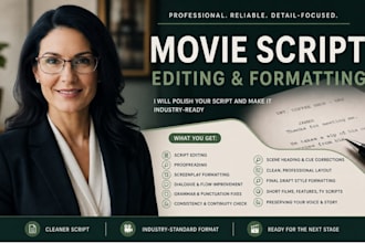 expertly polish your movie script do screenplay editing and formatting