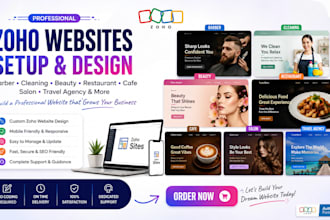 setup barber cleaning beauty resturant cafe salon travel agency zoho websites
