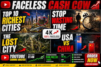 create and build youtube automation, cash cow videos, ai faceless video editing