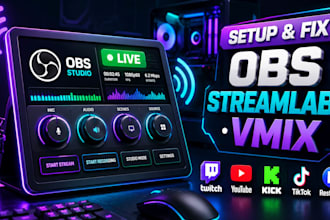 setup or fix streamlabs obs studio vmix for twitch whatnot youtube kick tiktok